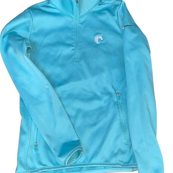 Nike Golf Jacket Womens Sz XS Therma Fit 1/4 Zip Pullover Pockets Layer Run Blue - Picture 2 of 11